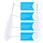 Bottle Brush, Ideal for Cleaning Narrow Neck Swing Top Glass Bottles, Wine Bottles, Beer Bottles, Soda Bottles, Spray Bottles, Kombucha Bottles(White+1PC)